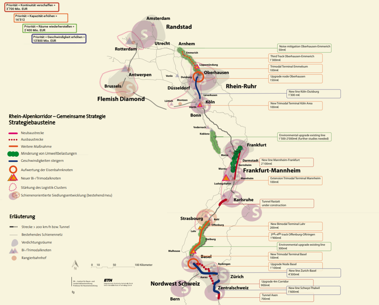 Der rheinische Bahnkorridor: ein Mosaik von zu modernisierenden Teilstrecken