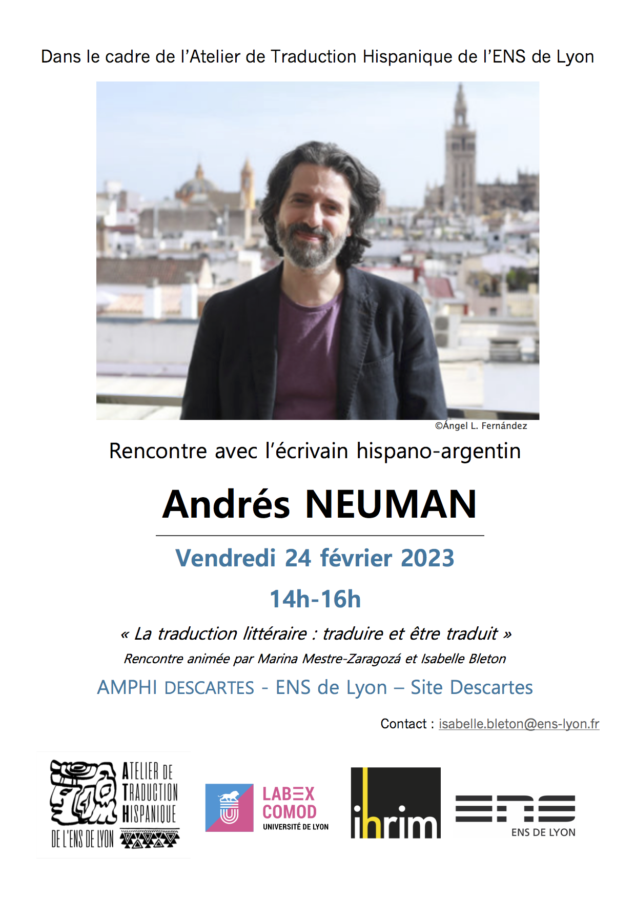 Affiche de la rencontre avec Andrés Neuman