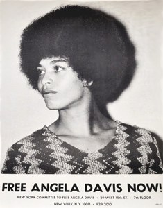 Poster using F. Joseph Crawford’s photograph of Angela Davis (1969)