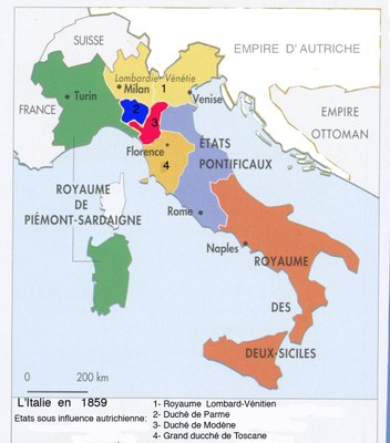 Carte Italie 1859