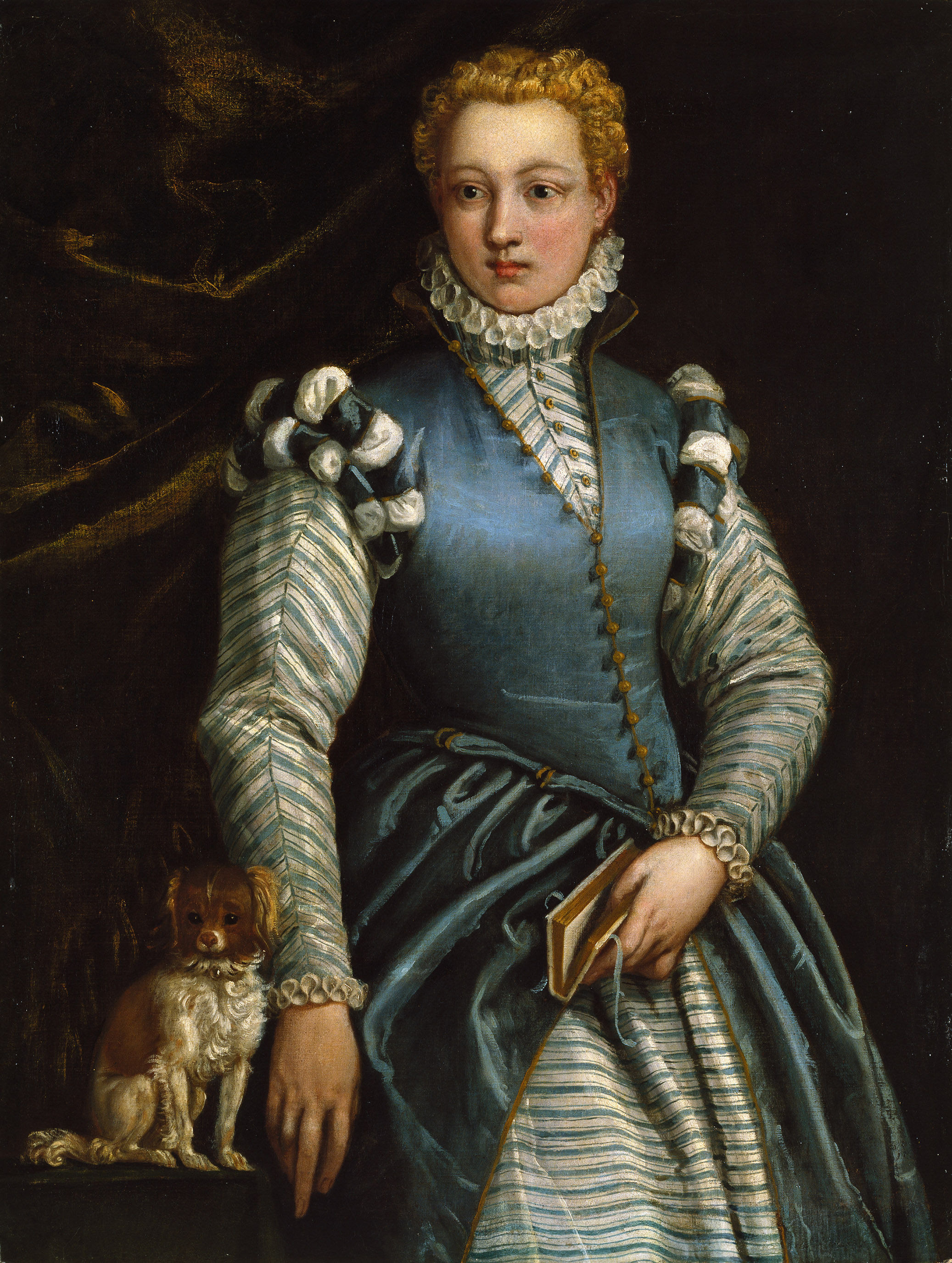 Portrait of a Woman with a Dog   Veronese   Museo Thyssen