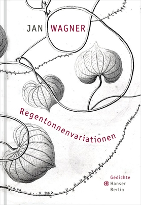 Couverture du recueil de poèmes de Jan Wagner. Entrelacs de feuilles nervurées dans des nuances de gris