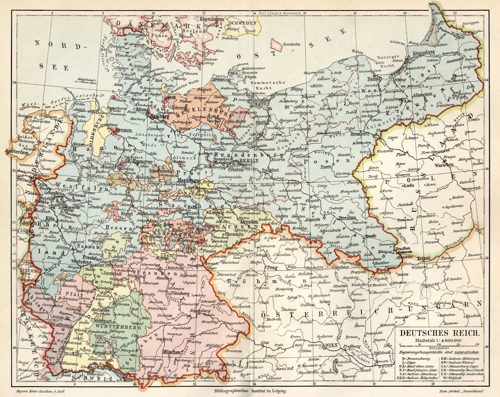 Karte Deutsches Kaiserreich