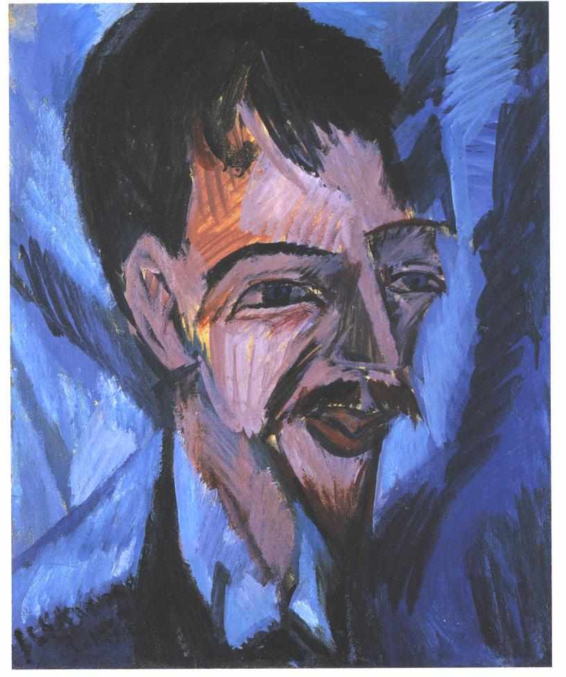 Portrait du médecin et écrivain Alfred Döblin dans le style expressionniste par Ernst Ludwig Kirchner