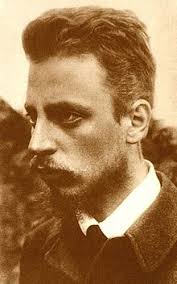Photo portrait de Rainer Maria Rilke couleur sépia prise autour de 1900