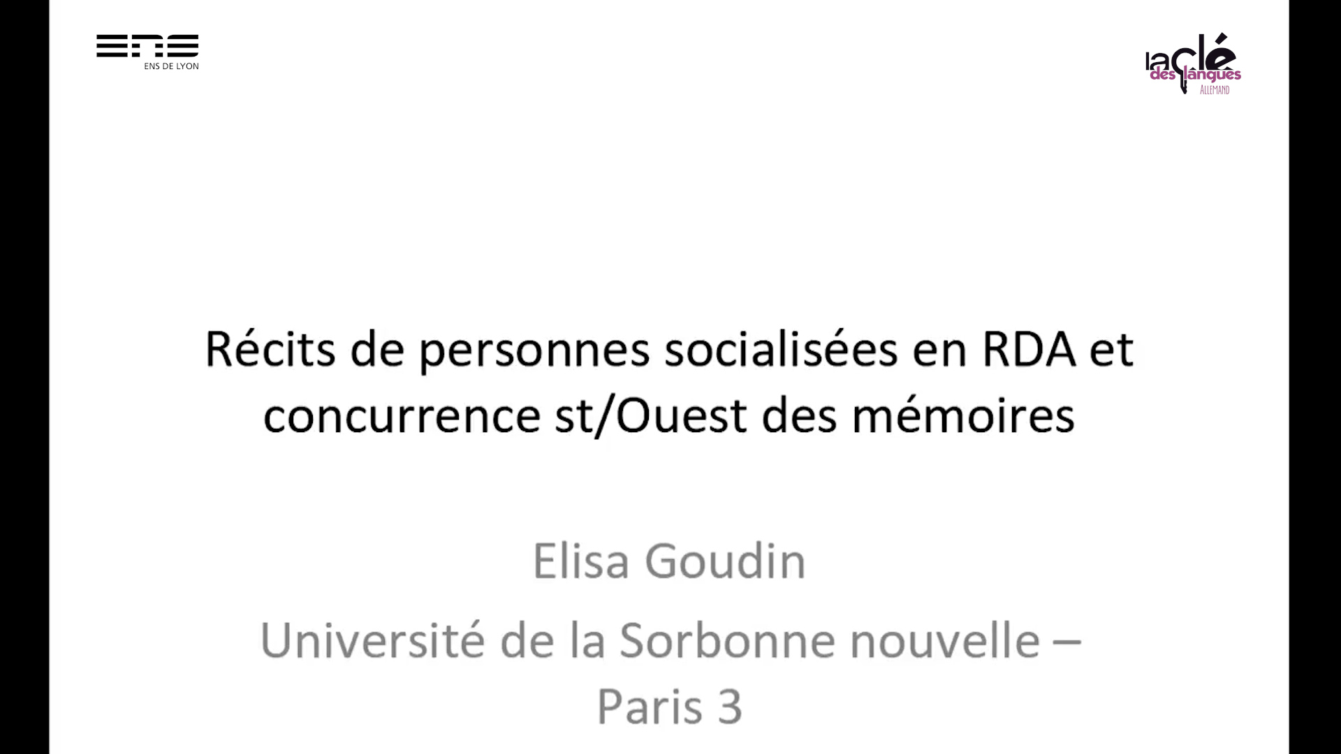 Vidéo Elisa Goudin Seinmann