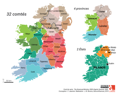 fig 1 carte irlande comtes provinces