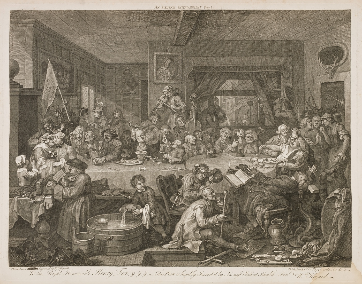 William Hogarth - Four prints of an election - An election entertainment