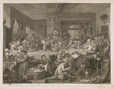 William Hogarth - Four prints of an election - An election entertainment
