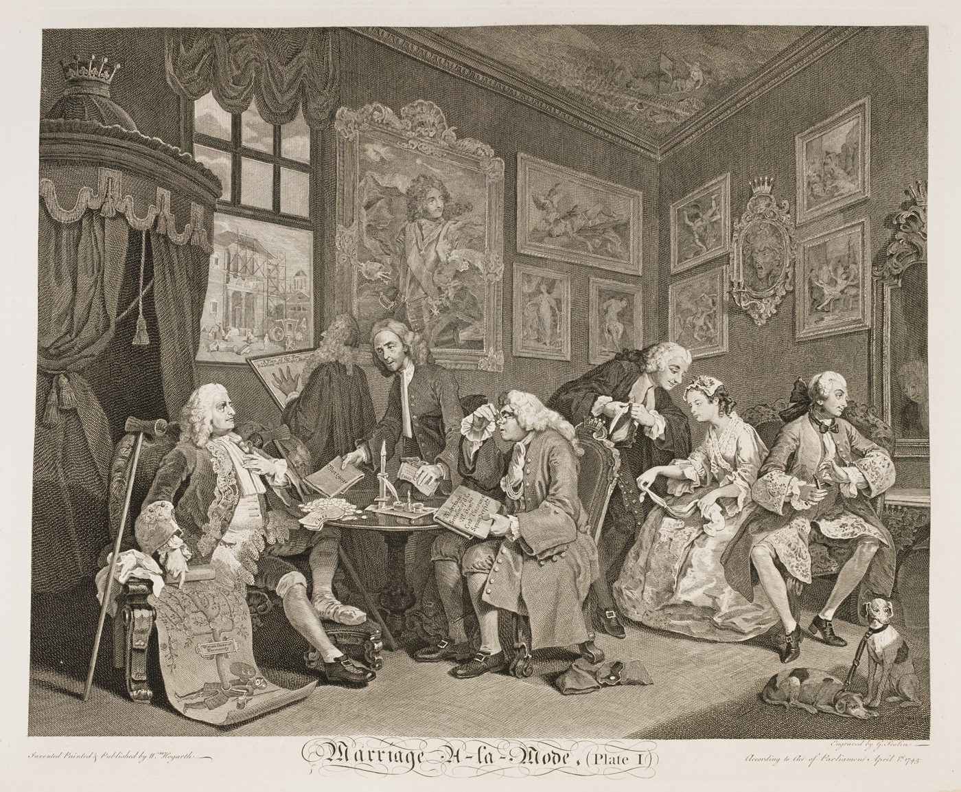 William Hogarth - Marriage Ã&nbsp;-la-mode plate 1