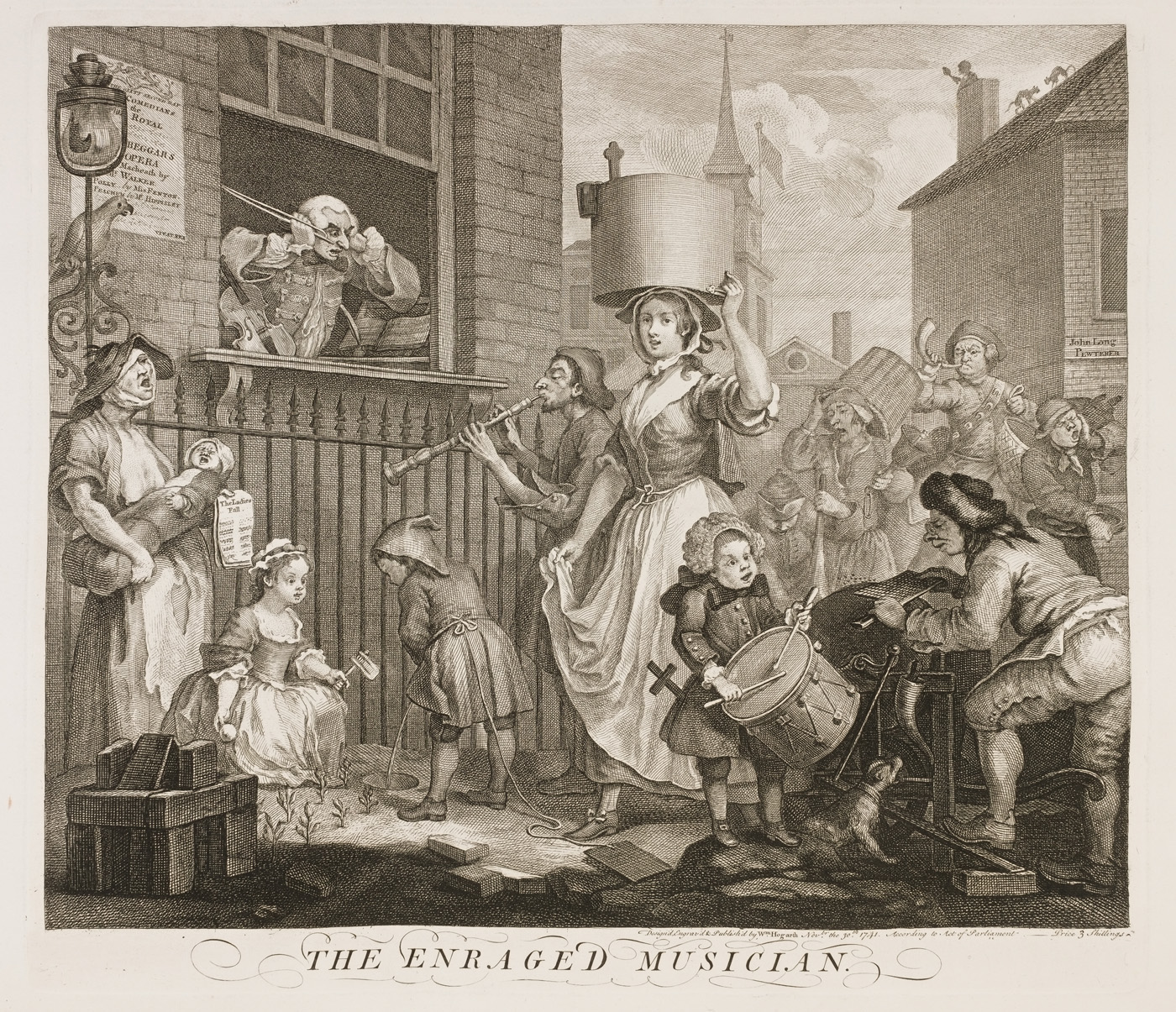 William Hogarth - The enraged musician