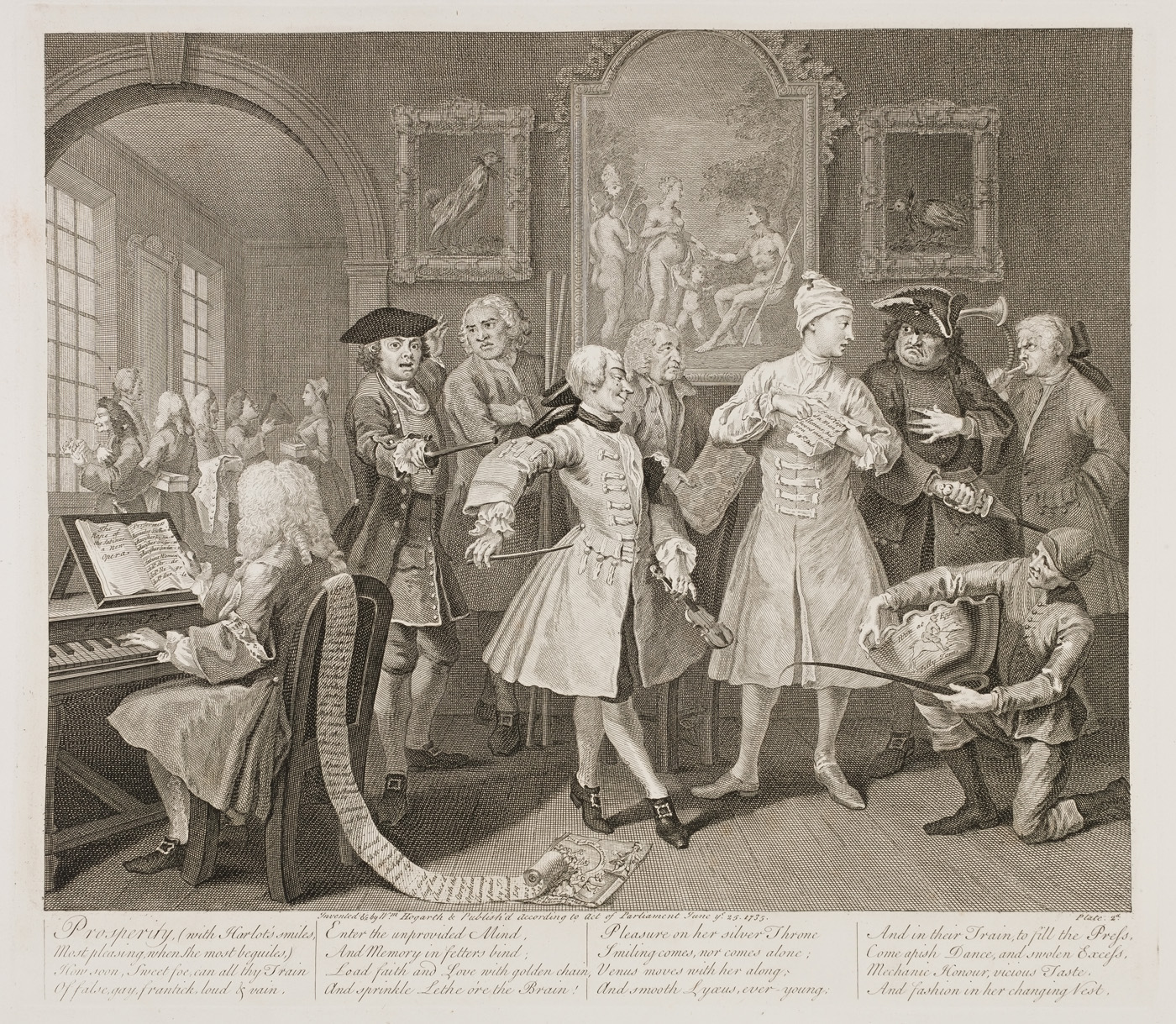 William Hogarth - The Rake's Progress plate 2