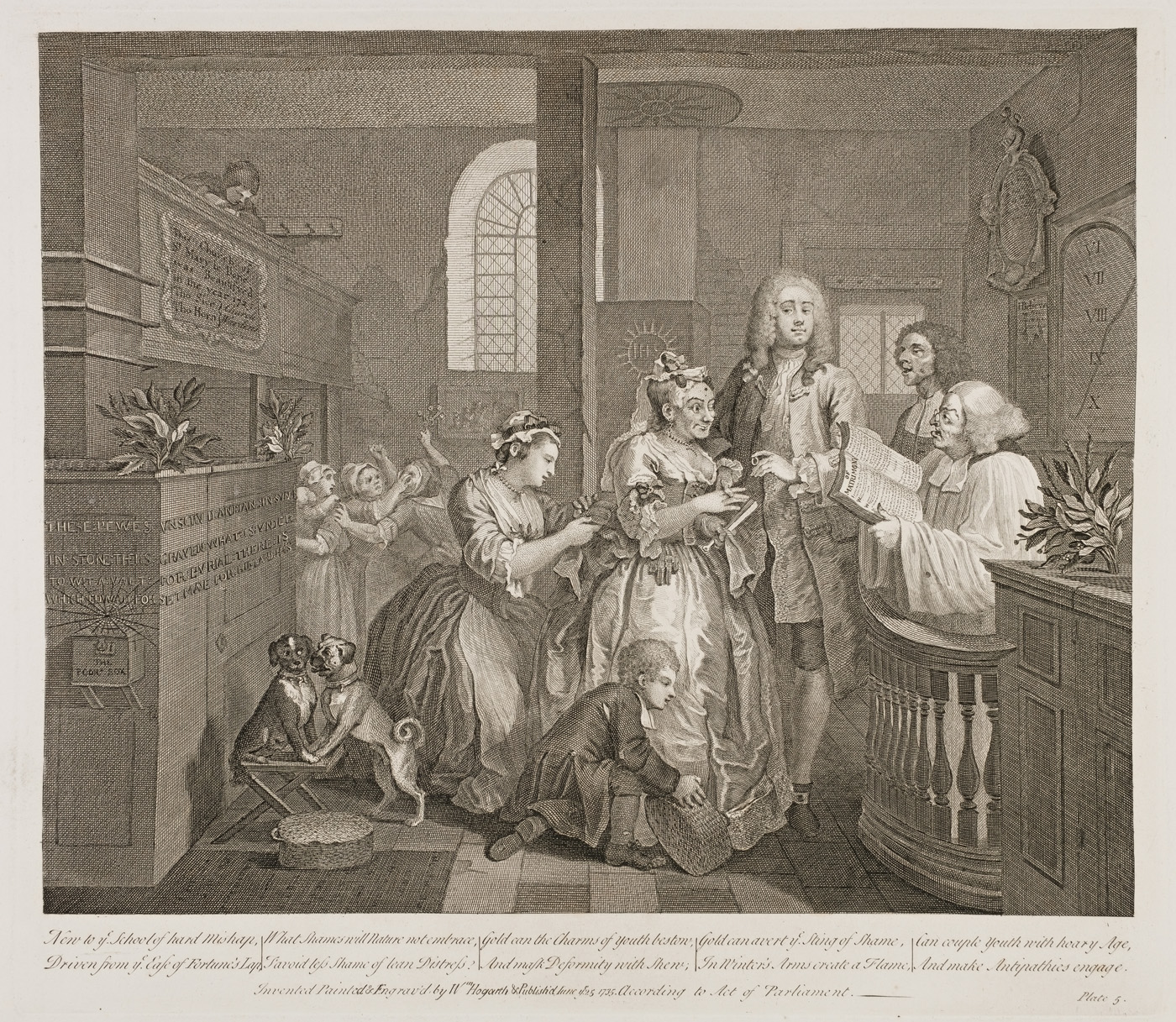 William Hogarth - The Rake's Progress plate 5