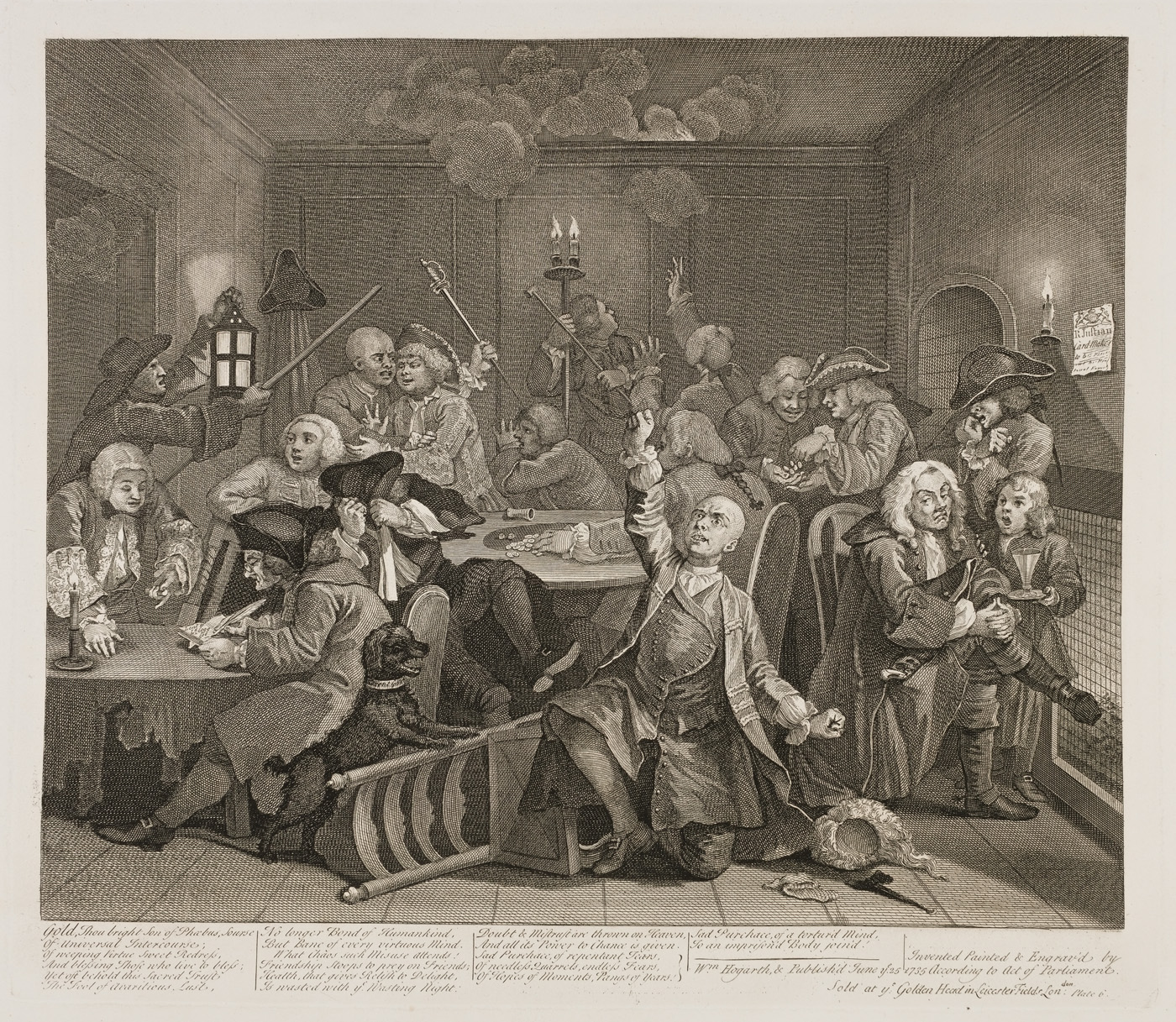 William Hogarth - The Rake's Progress plate 6