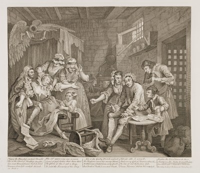 William Hogarth - The Rake's Progress plate 7