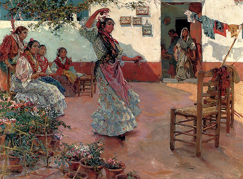 El baile flamenco, Manuel Ruiz Guerrero, antes de 1914. Fuente: Wikimedia Commons, dominio público.