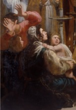 Figura 4. Vicente Carducho, La conversión de san Bruno ante el cadáver de Diocres, detalle.