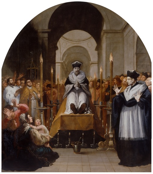 La conversión de san Bruno ante el cadáver de Diocres de Vicente Carducho.