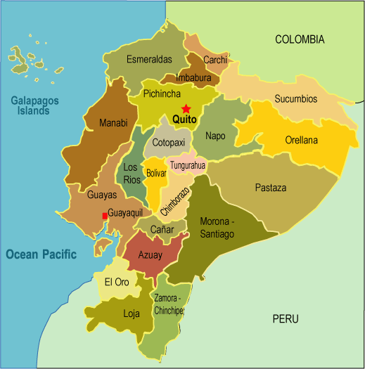 Mapa de las provincias de Ecuador