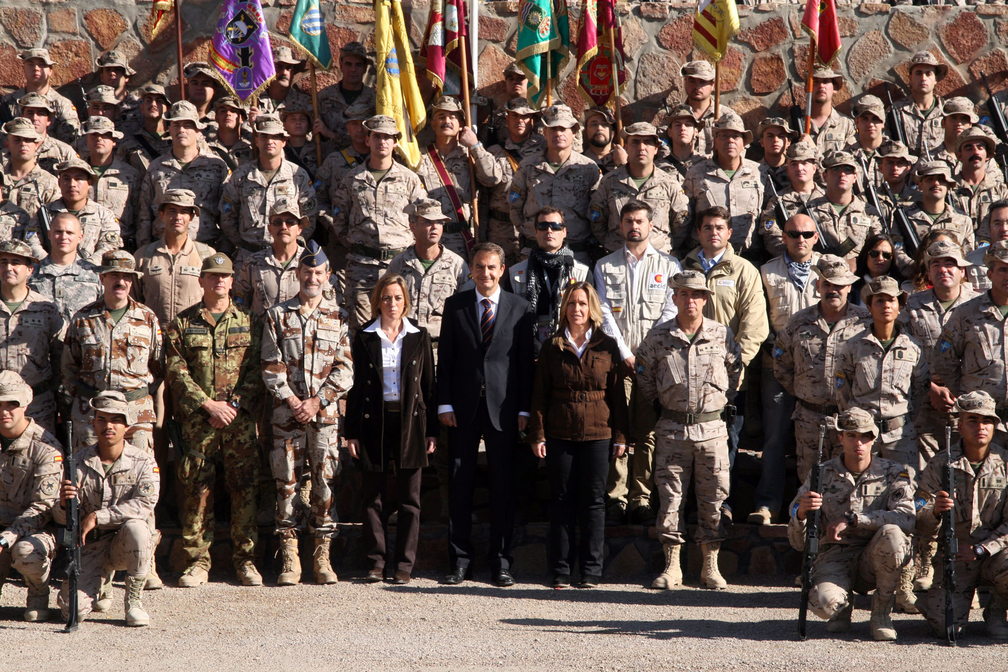 Visite du président du gouvernement espagnol, José Luis Rodríguez Zapatero aux militaires espagnols en Afganistan