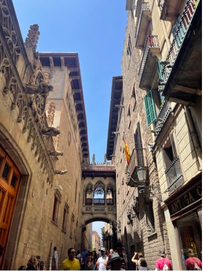 Pont néogothique de la rue Bisbe à Barcelone