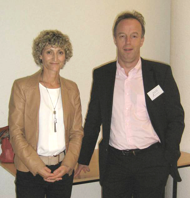 Brigitte CLOSS-GONTHIER et Vincent LAUDET,  Directeur de l’IGFL (Inauguration scientifique du 07/10/13)  © ENS de Lyon 
