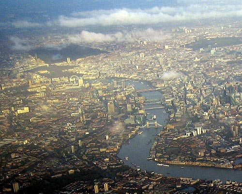 London Aerial View Close Up
