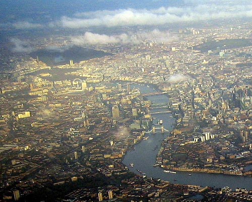 London Aerial View Close Up